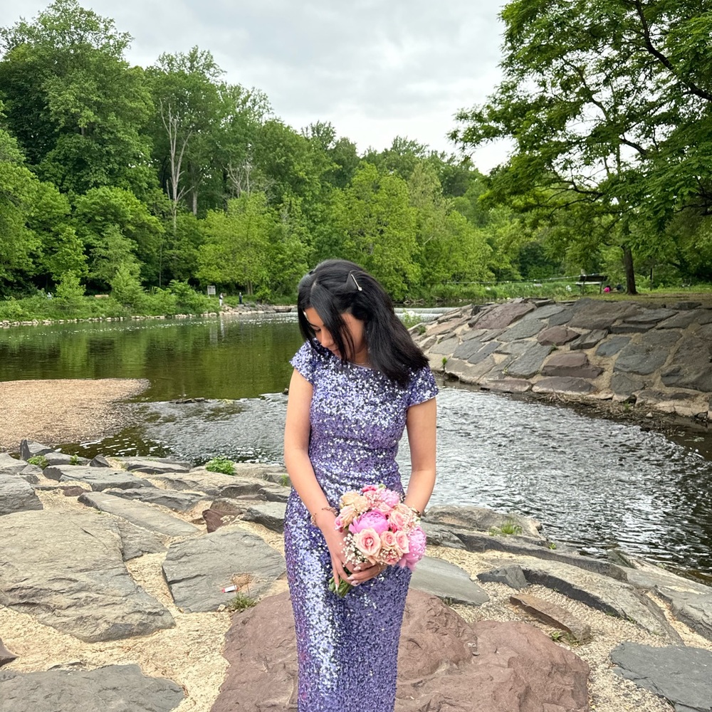 Elegant Purple Sequin Dress